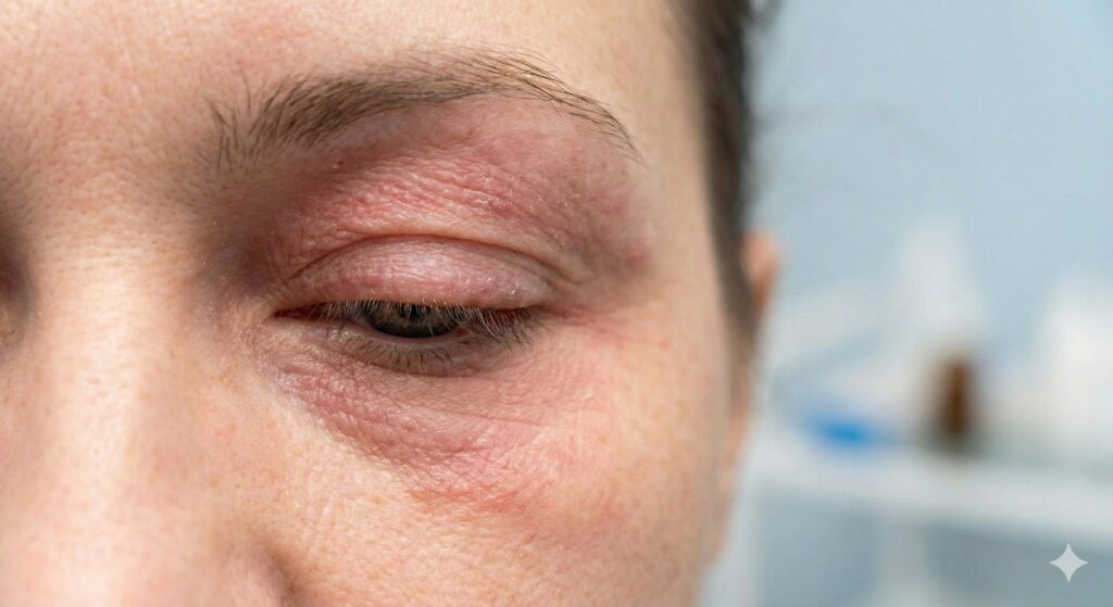 Red itchy eyelid dermatitis rash treatment in Layton Utah