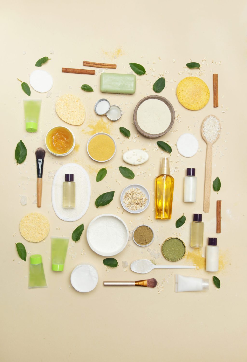 Natural organic cosmetic flat lay. Home spa concept. Skin, body